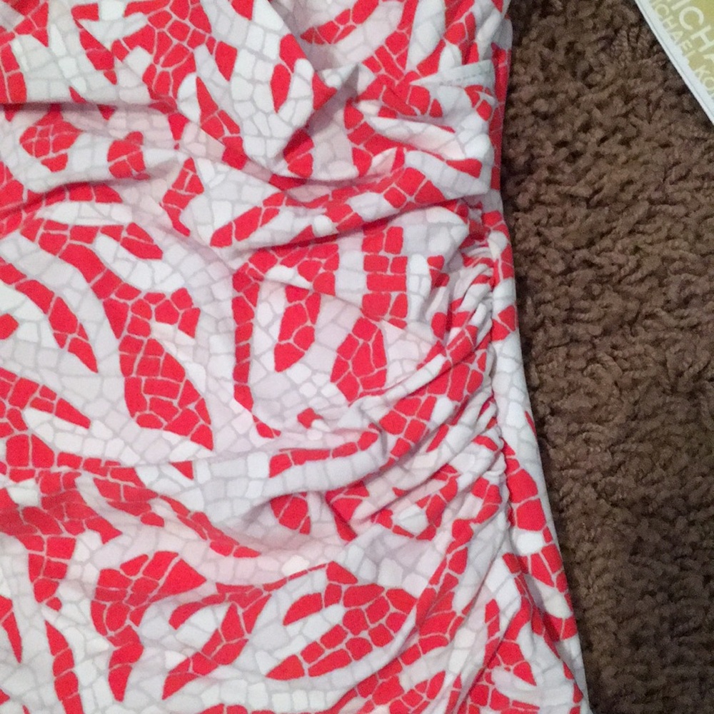 Michael Kors Wrap Front One Piece Coral Mosaic - Picture 6 of 9
